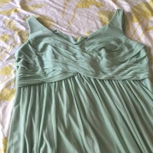 David’s Bridal Long Mesh Dress with Cowl Back